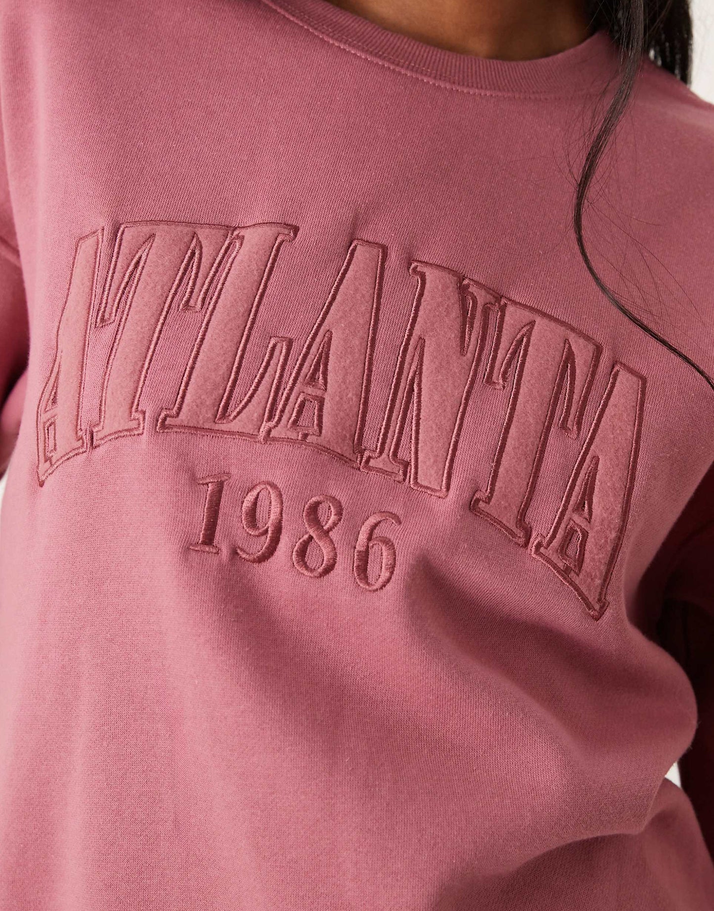 Oversized Jumper With Atlanta Slogan