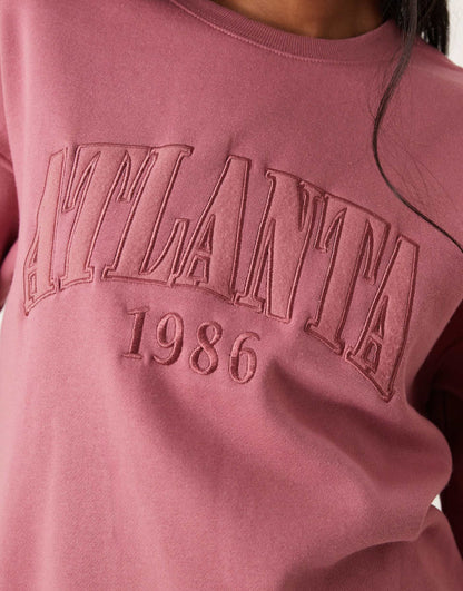 Oversized Jumper With Atlanta Slogan