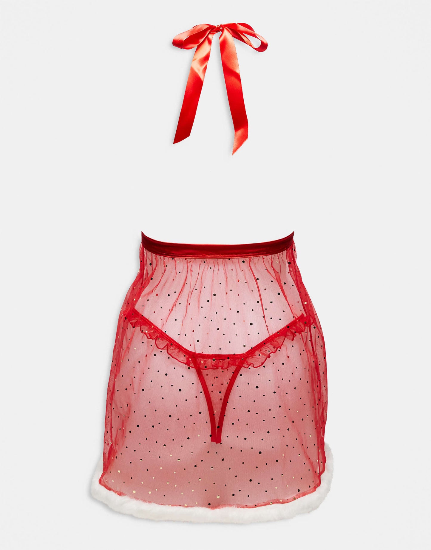 Let It Snow Babydoll With Faux Fur Detailing