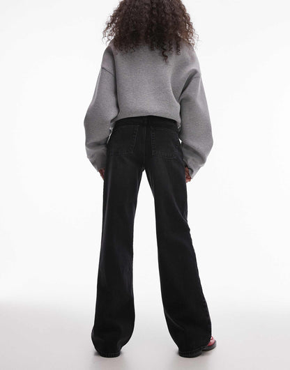 Mid Rise Wide Leg Jean