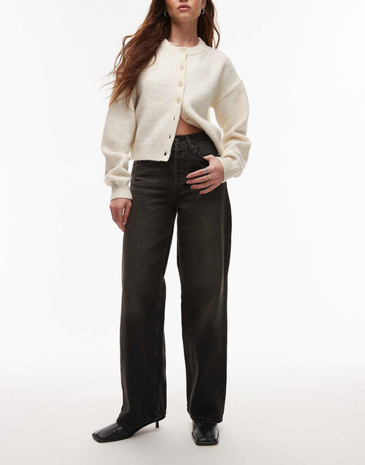Mid Rise Loose Fit Straight Jean