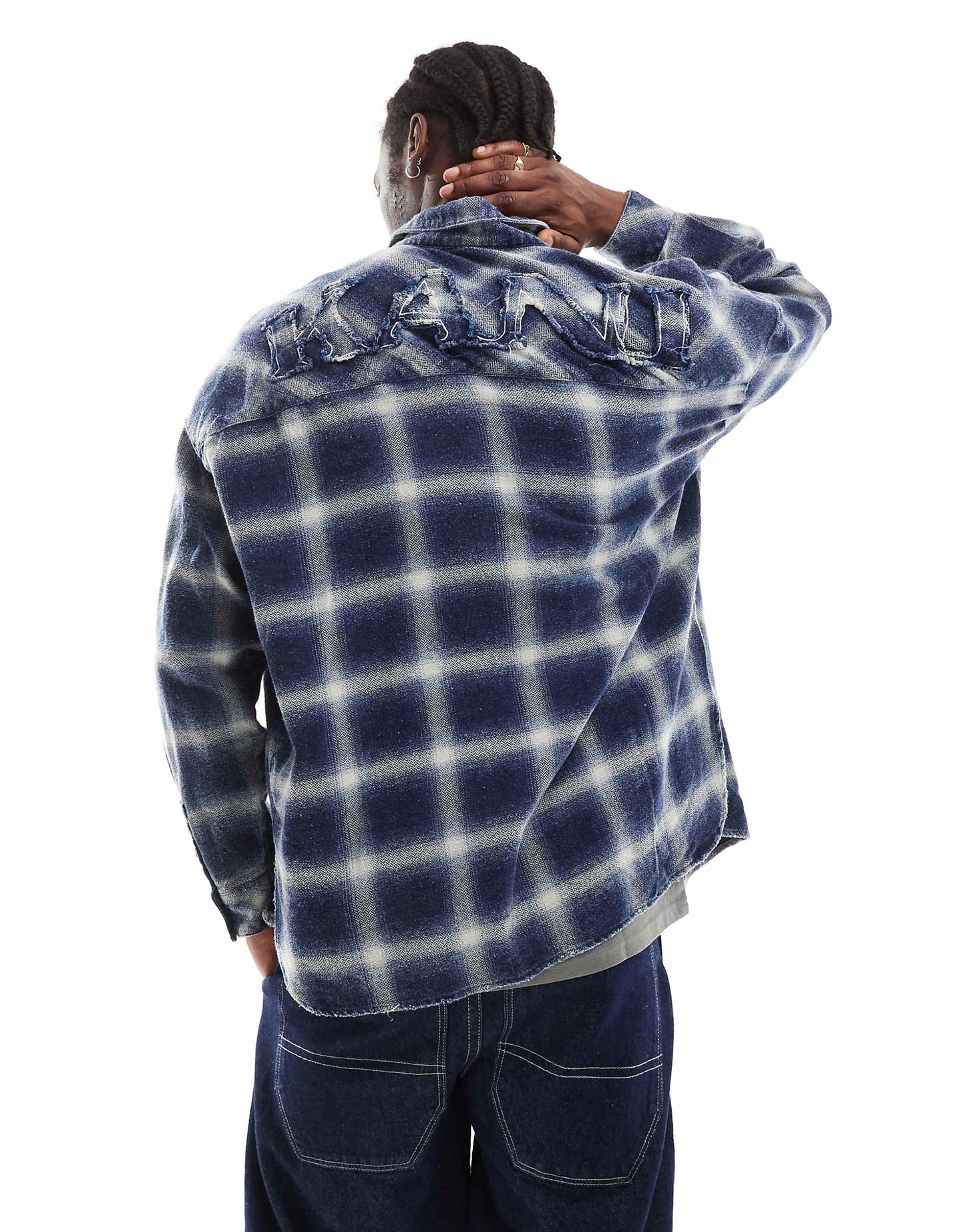 Signature Distressed Checked Overshirt