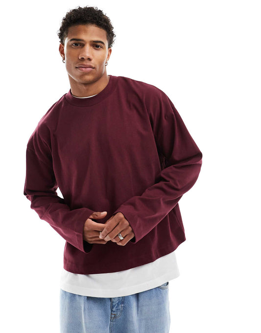 Essential Heavyweight Oversized Boxy Long Sleeve T-Shirt 240Gsm