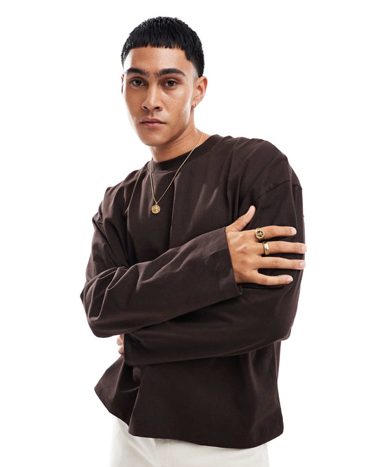 Essential Heavyweight Oversized Boxy Long Sleeve T-Shirt 240Gsm