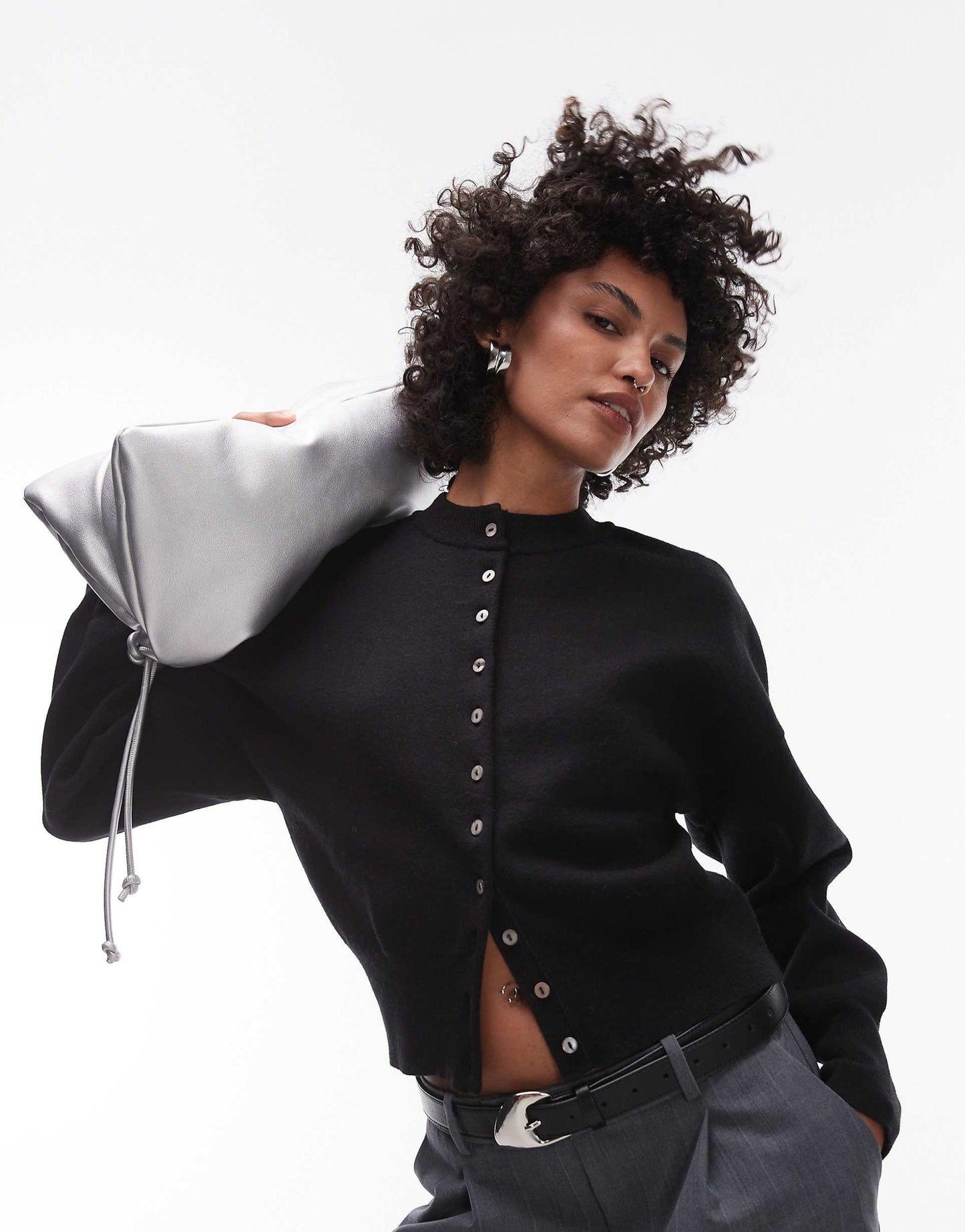 Knitted Compact Fitted Waist Cardigan