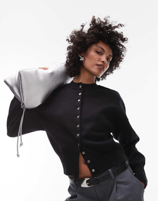 Knitted Compact Fitted Waist Cardigan