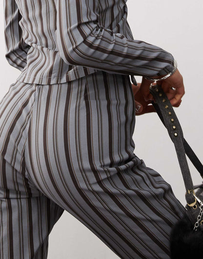 Fit And Flare Stripe Trousers
