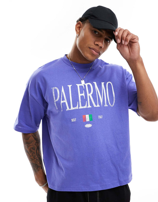 Oversized Boxy T-Shirt With Palermo Front Print