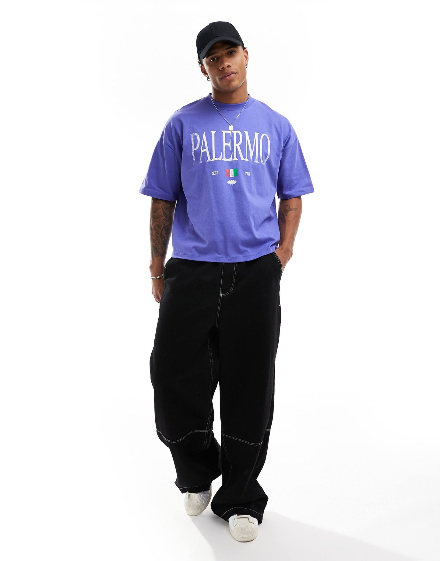 Oversized Boxy T-Shirt With Palermo Front Print