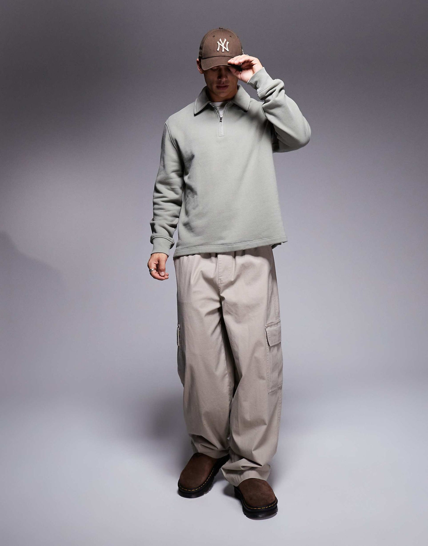 Quarter Zip Collared Sweatshirt