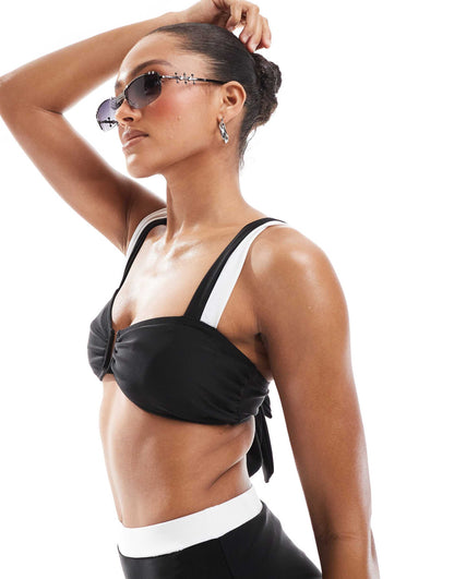 Exclusive Contrast U-Detail Underwire Bikini Top Co-Ord