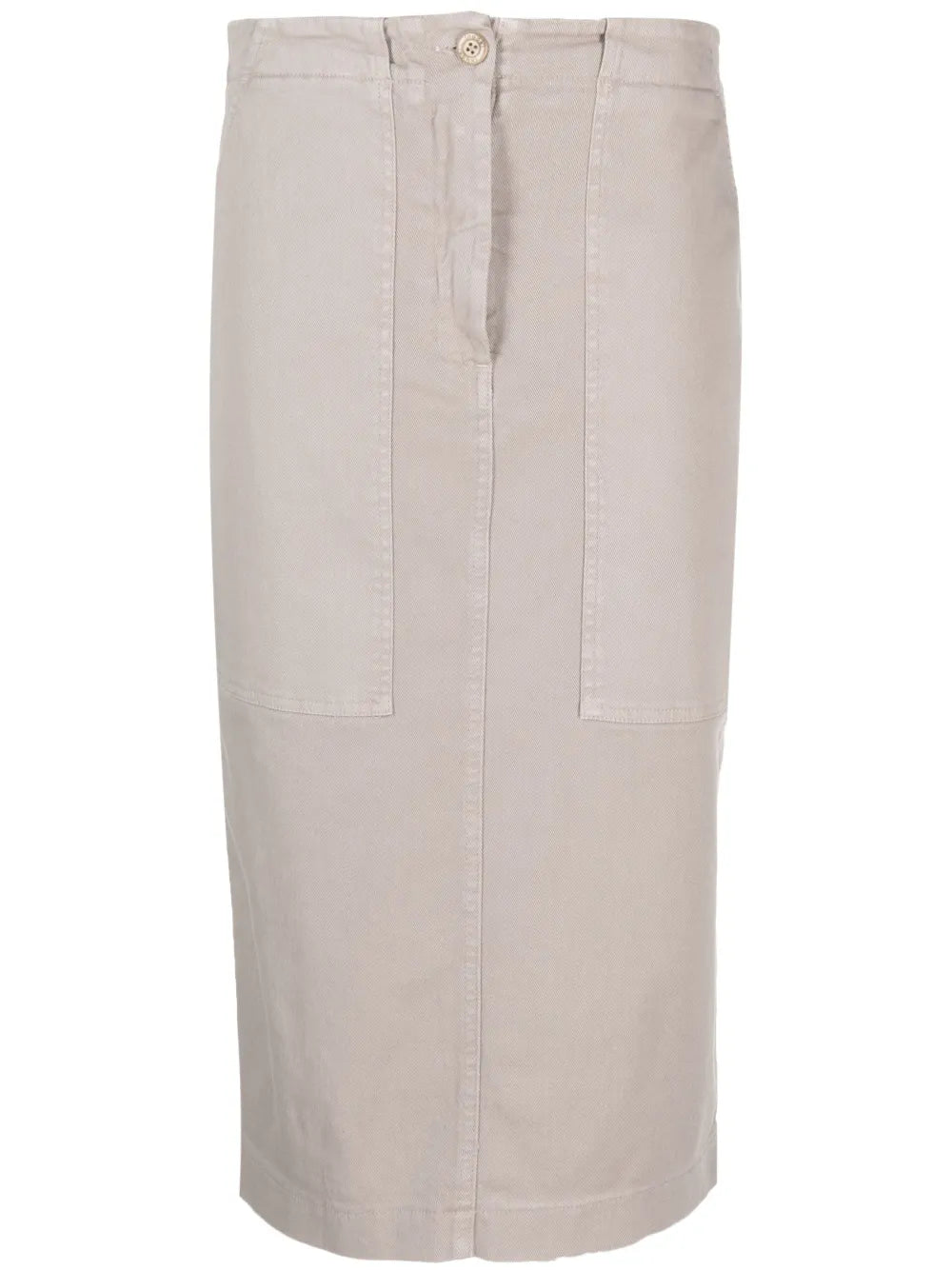 High-Waisted Cotton-Blend Skirt