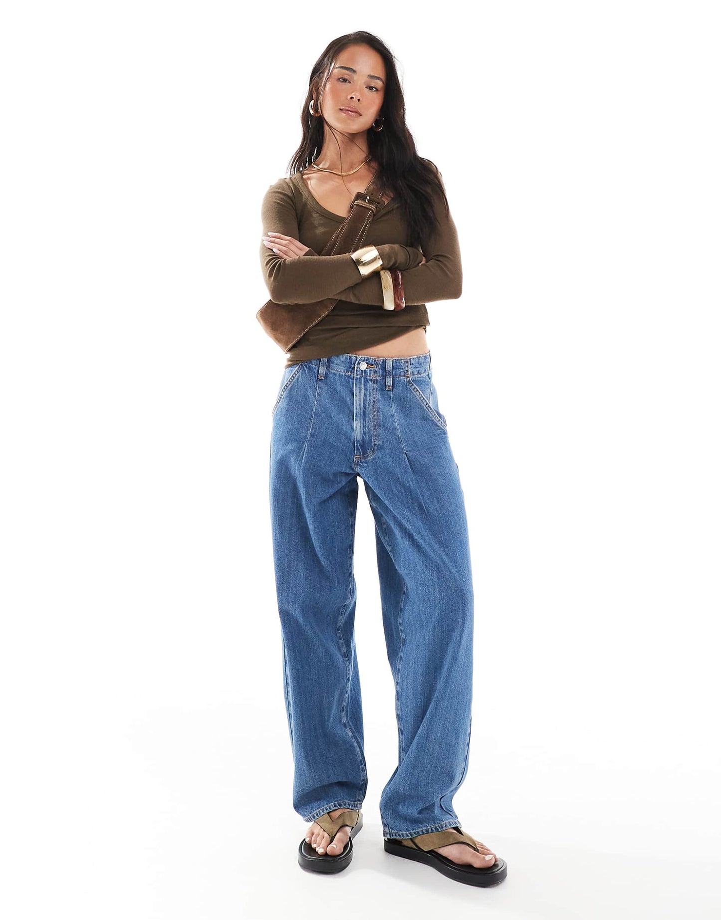 Pleated Tapered Jean