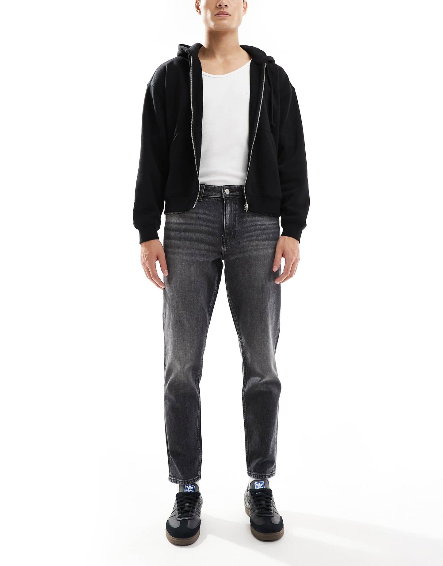 Stretch Tapered Jeans With Vintage Tint