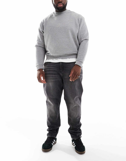 Stretch Tapered Jeans With Vintage Tint