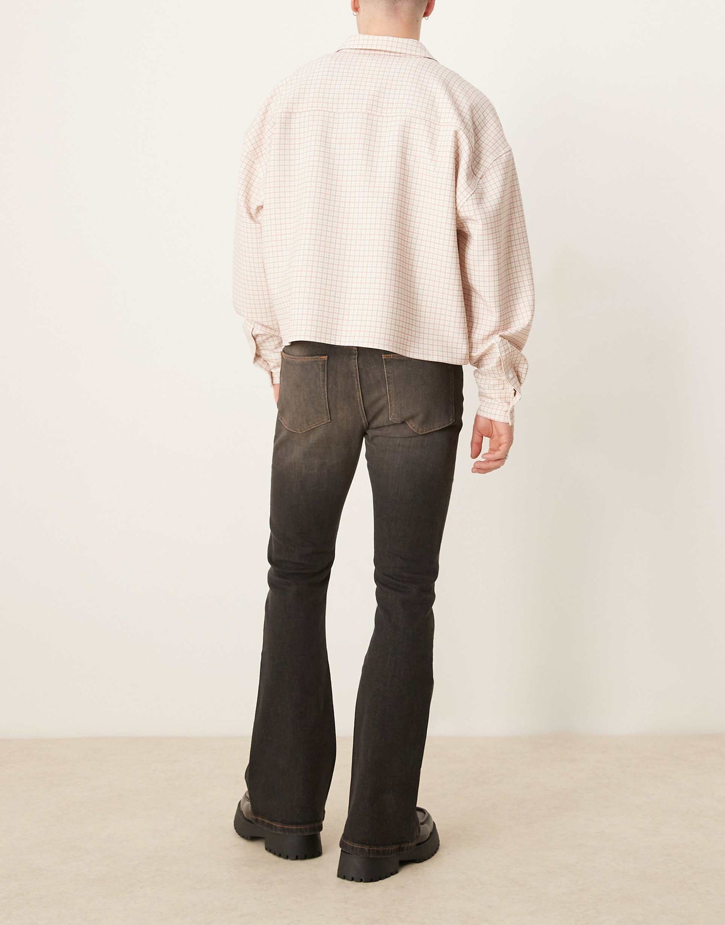 Stretch Flare Jeans With Brown Tint