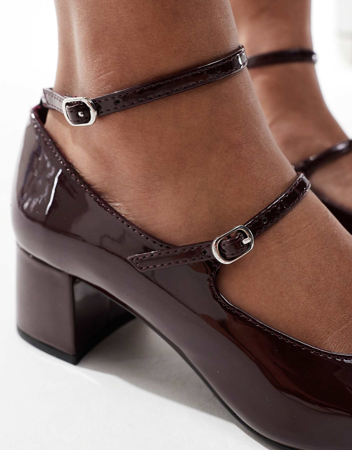 Double Strap Mary Jane Heeled Shoes