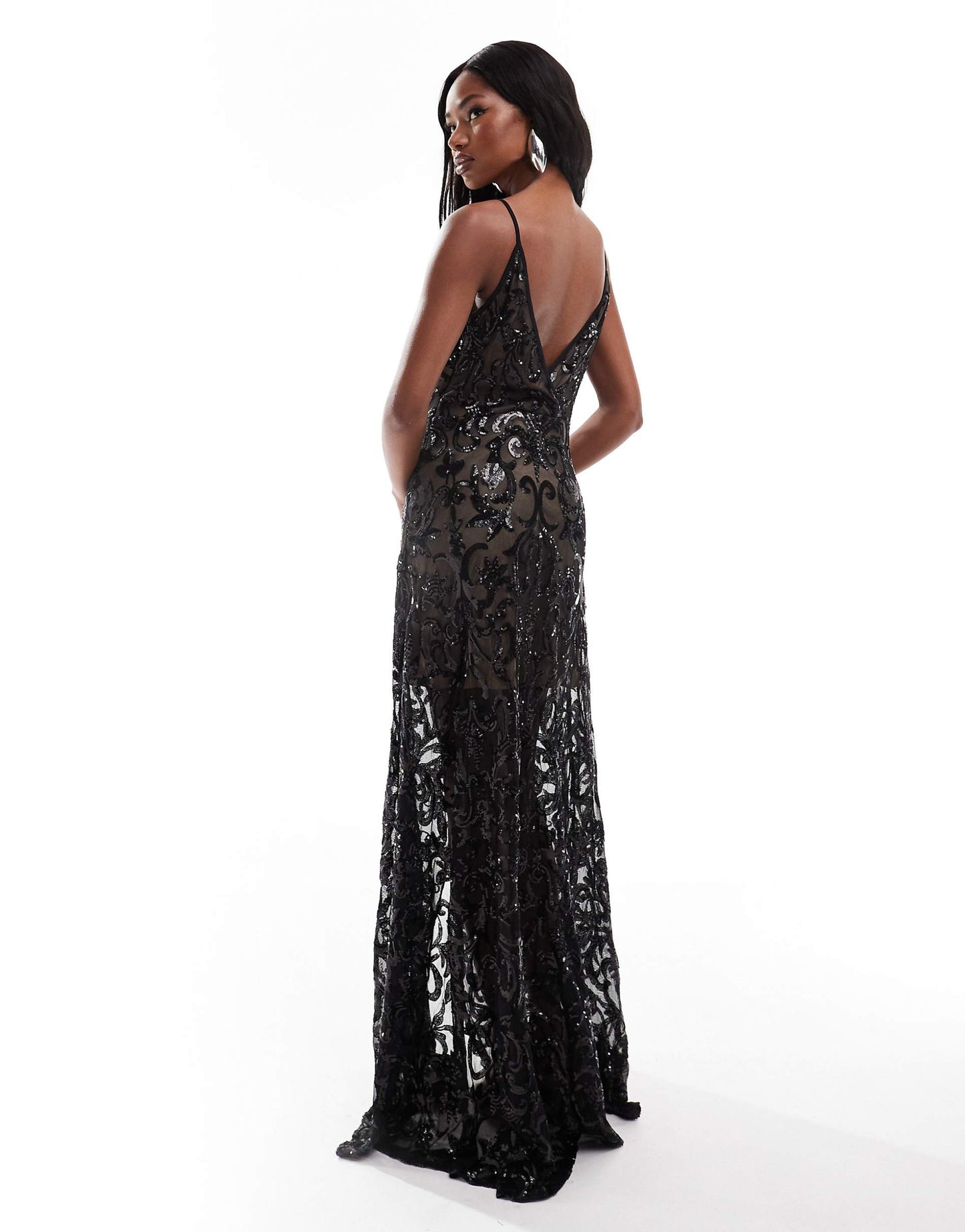 Iridescent Sequin Maxi With Front Split
