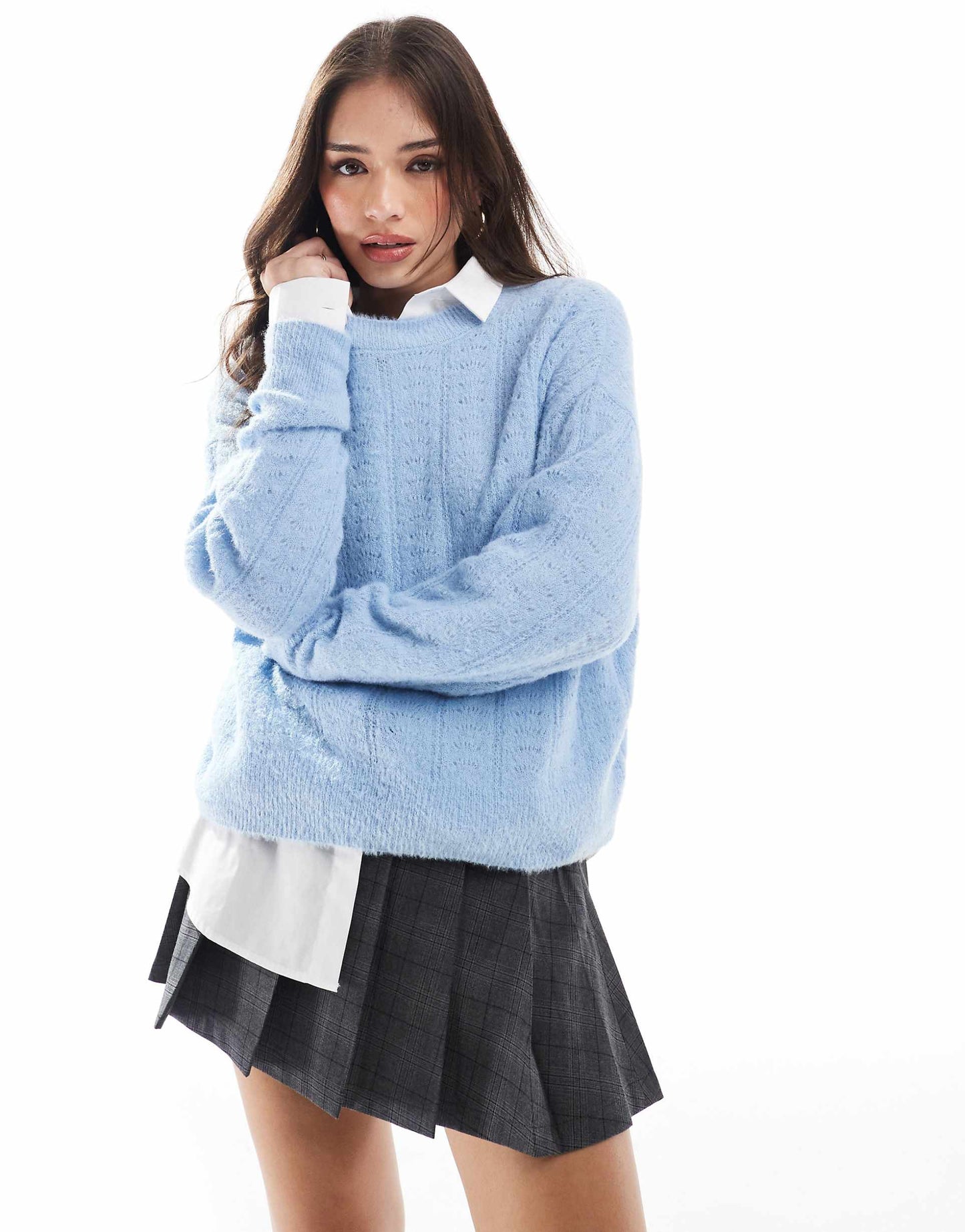 Pointelle Crew Neck Jumper