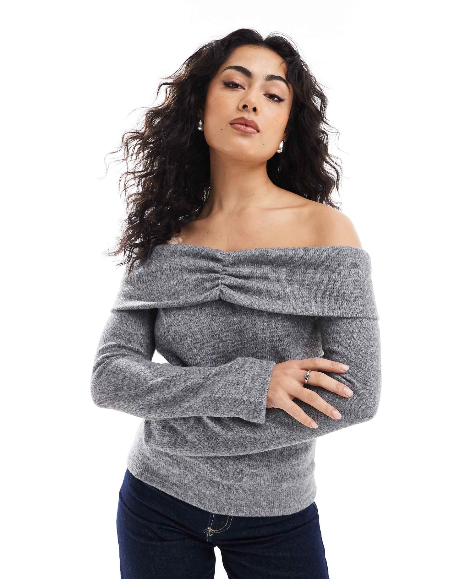 Off Shoulder Knitted Jumper