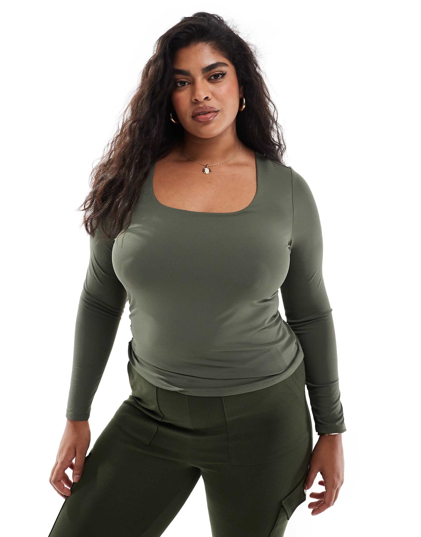 Curve 2 Way Long Sleeve Square Neck Top