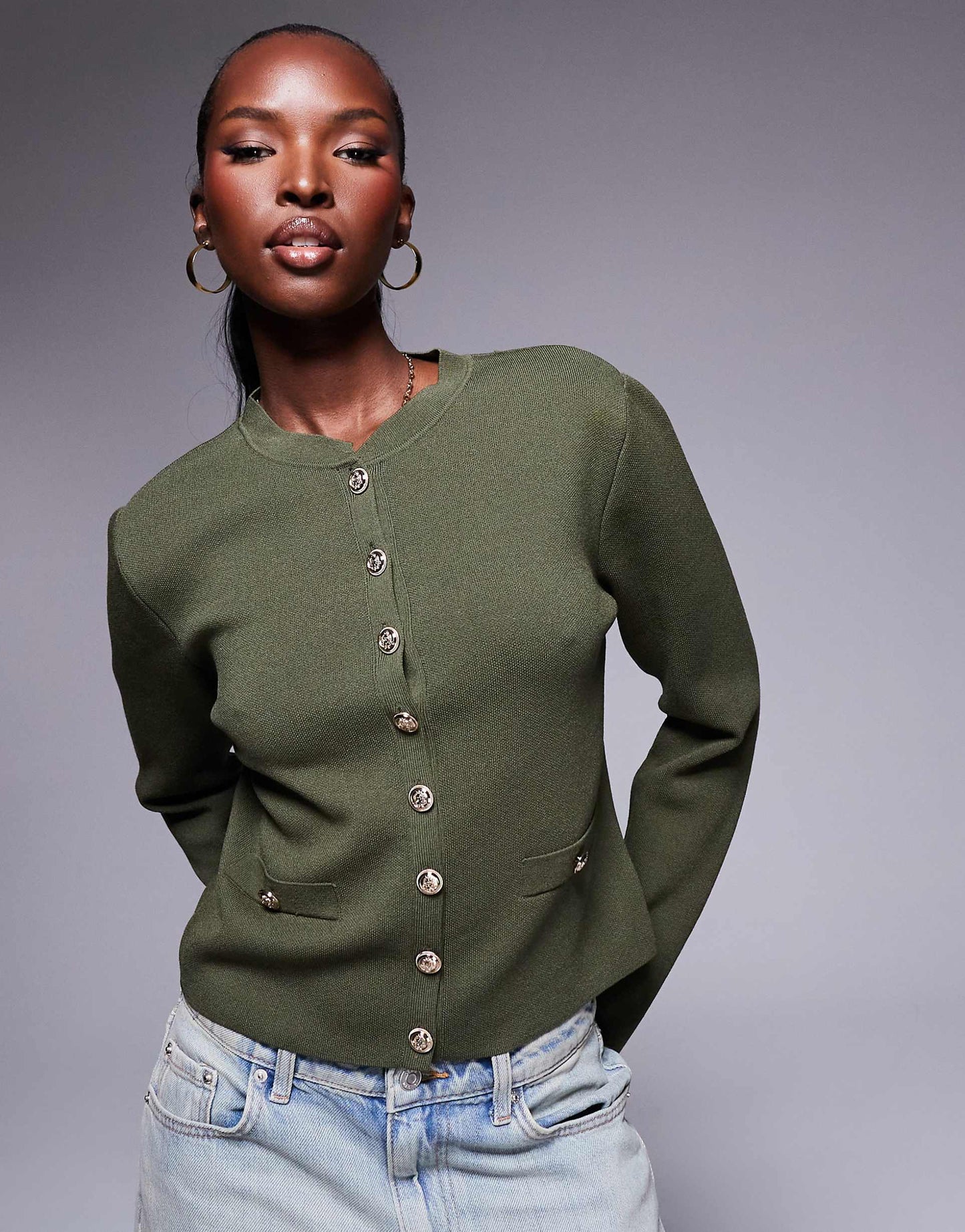 Clean Button Cardigan