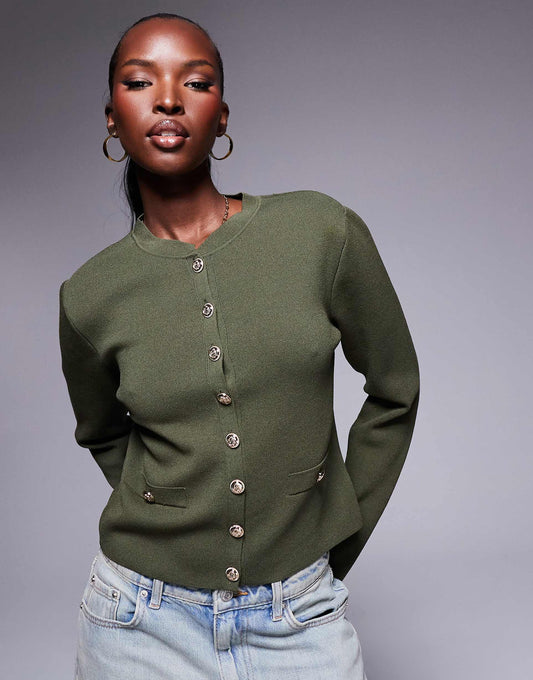 Clean Button Cardigan
