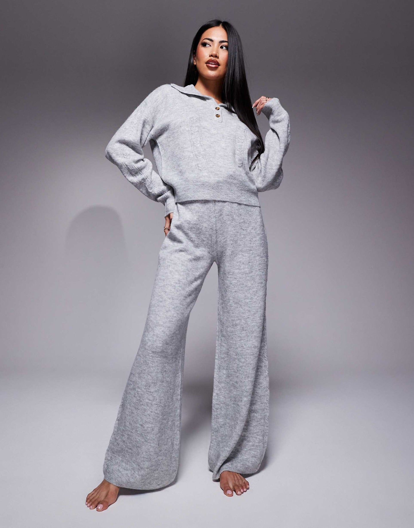 Lounge Cable Knit Jumper And Trouser Set