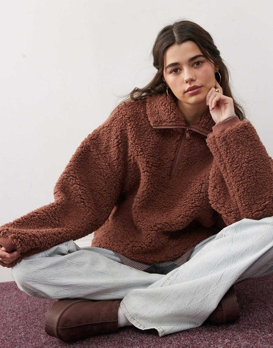 Borg Half Zip Top