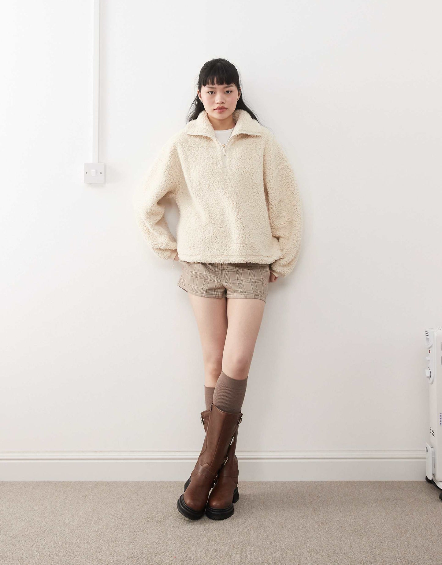 Borg Half Zip Top