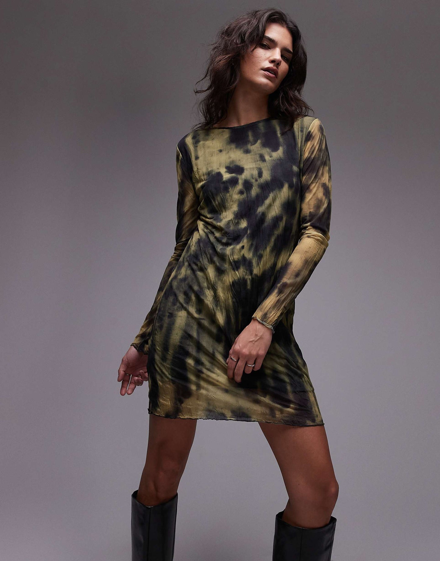 Crinkle Mini Dress
