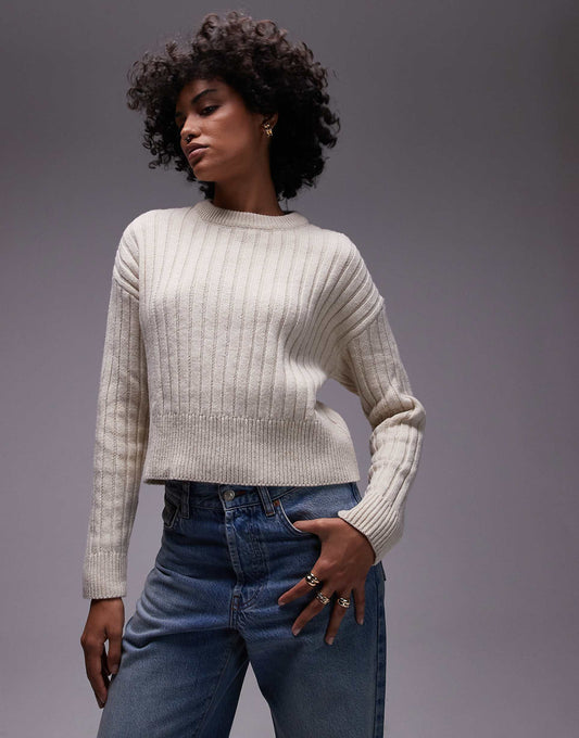 Chunky Ribbed Round Neck Jumper
