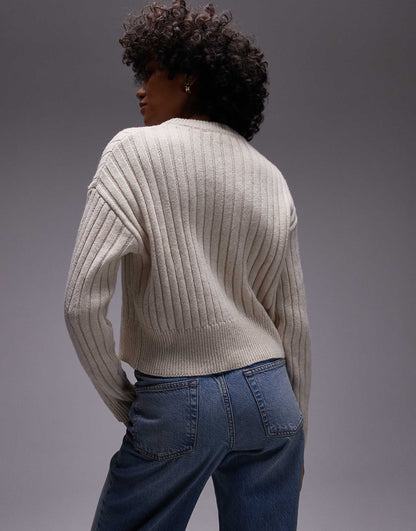 Chunky Ribbed Round Neck Jumper