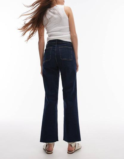 Flared Front Pocket Detail Jeans