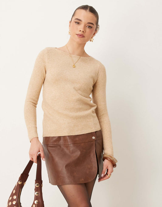Lightweight High Boat Neck Jumper