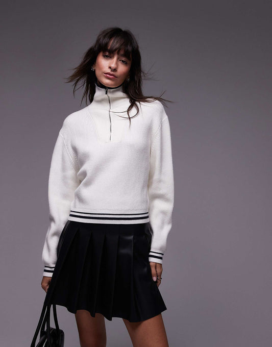 Half Zip Tipped Jumper