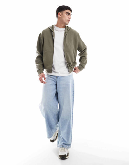 Boxy Zip Through Hoodie