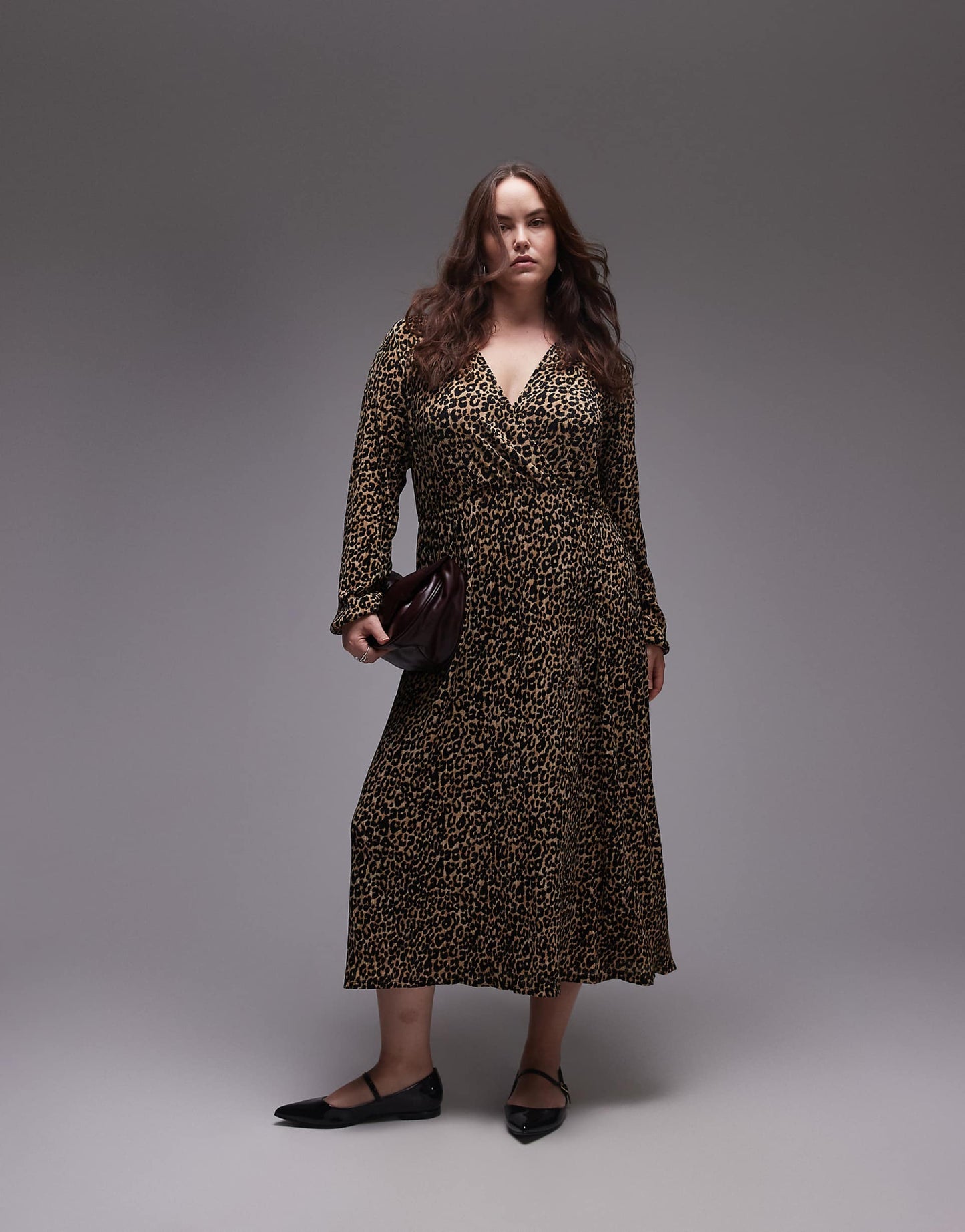 Curve Leopard Print Midi Dress