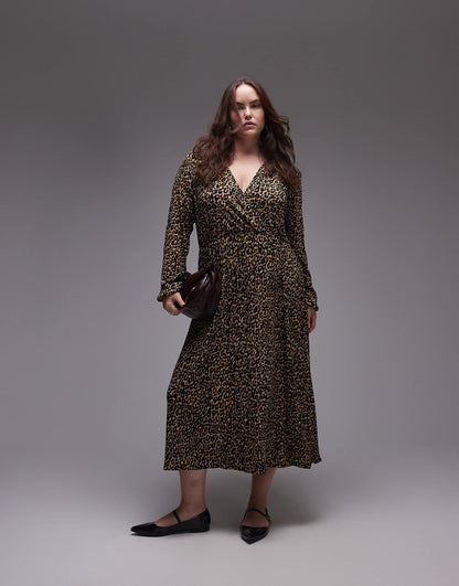 Curve Leopard Print Midi Dress