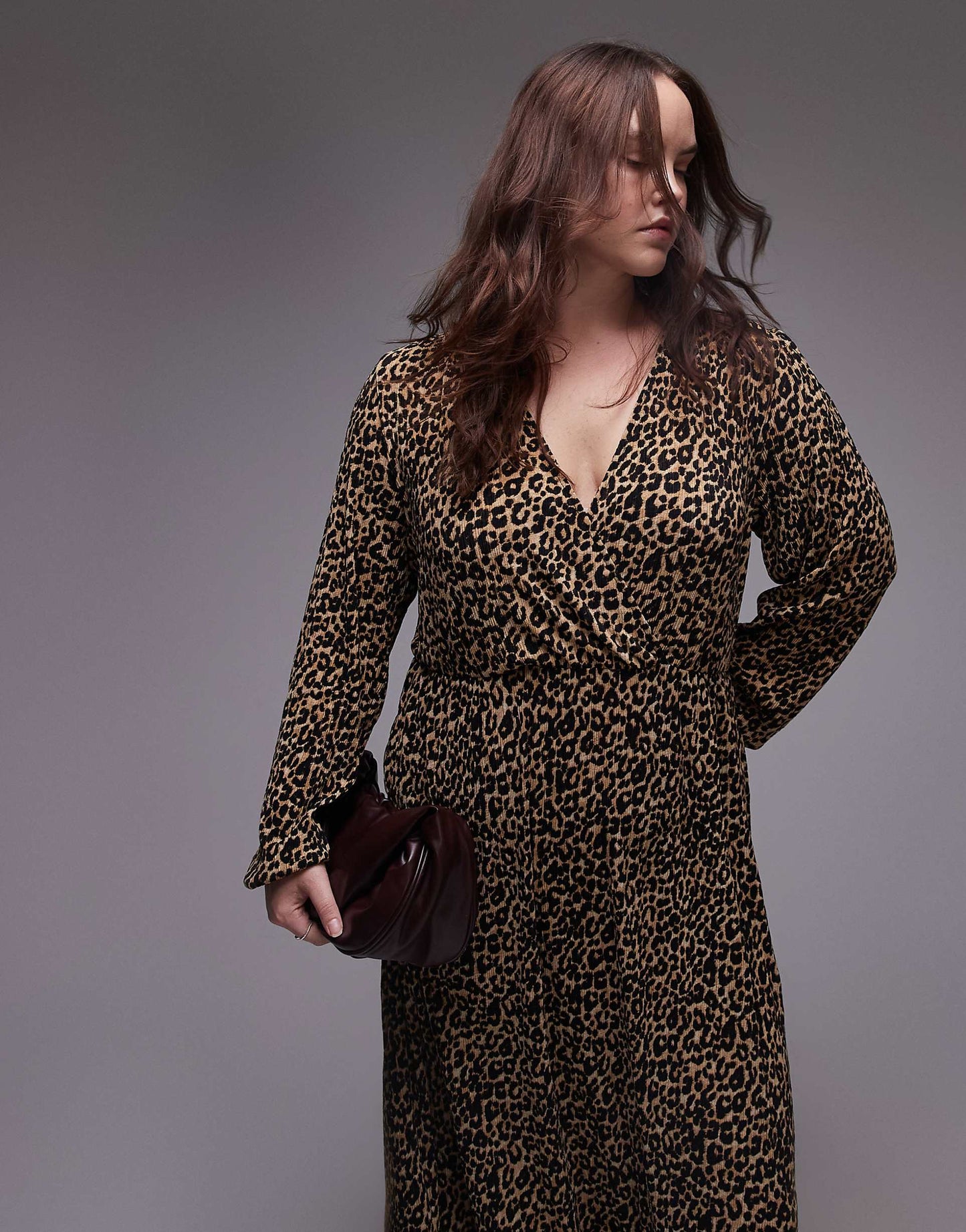 Curve Leopard Print Midi Dress