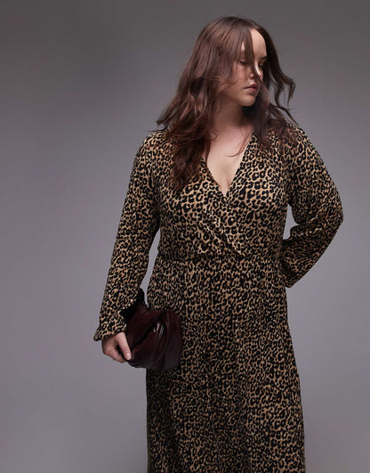 Curve Leopard Print Midi Dress