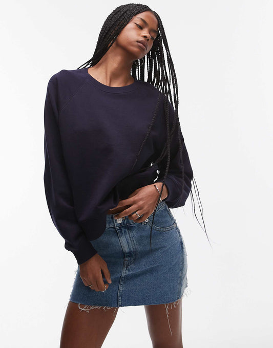 Soft Crew Neck Terry Sweatshirt