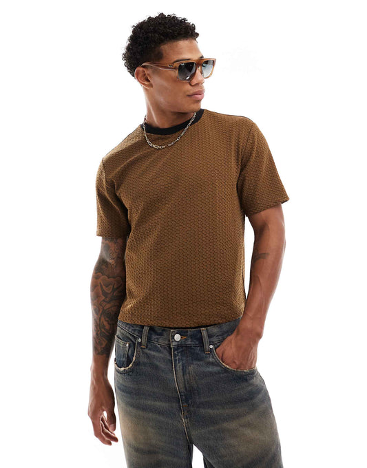 Standard Cropped T-Shirt With Texture