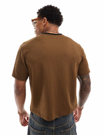 Standard Cropped T-Shirt With Texture