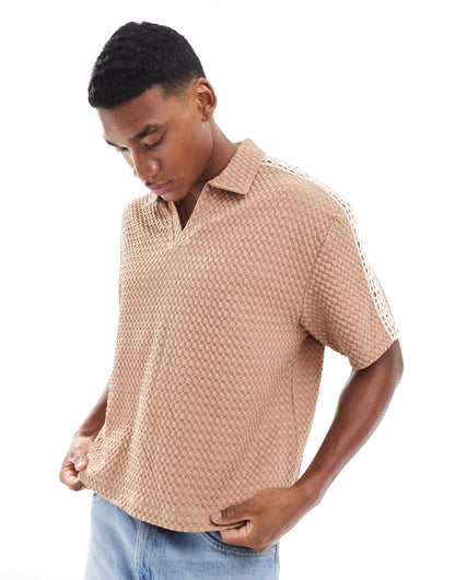 Oversized Heavyweight Waffle T-Shirt With Raglan Sleeve