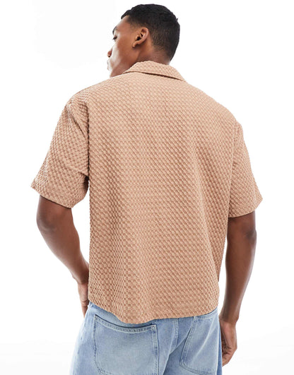 Oversized Heavyweight Waffle T-Shirt With Raglan Sleeve