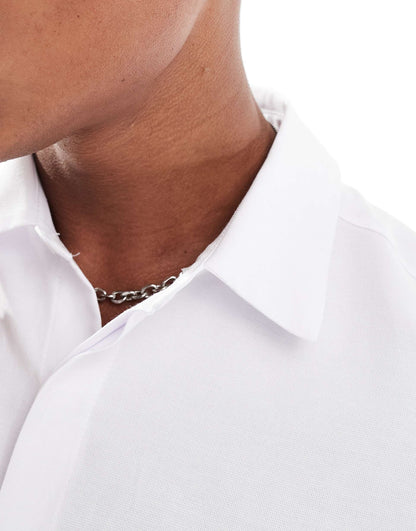 Volume Oversized Boxy Oxford Shirt With Minimal Design