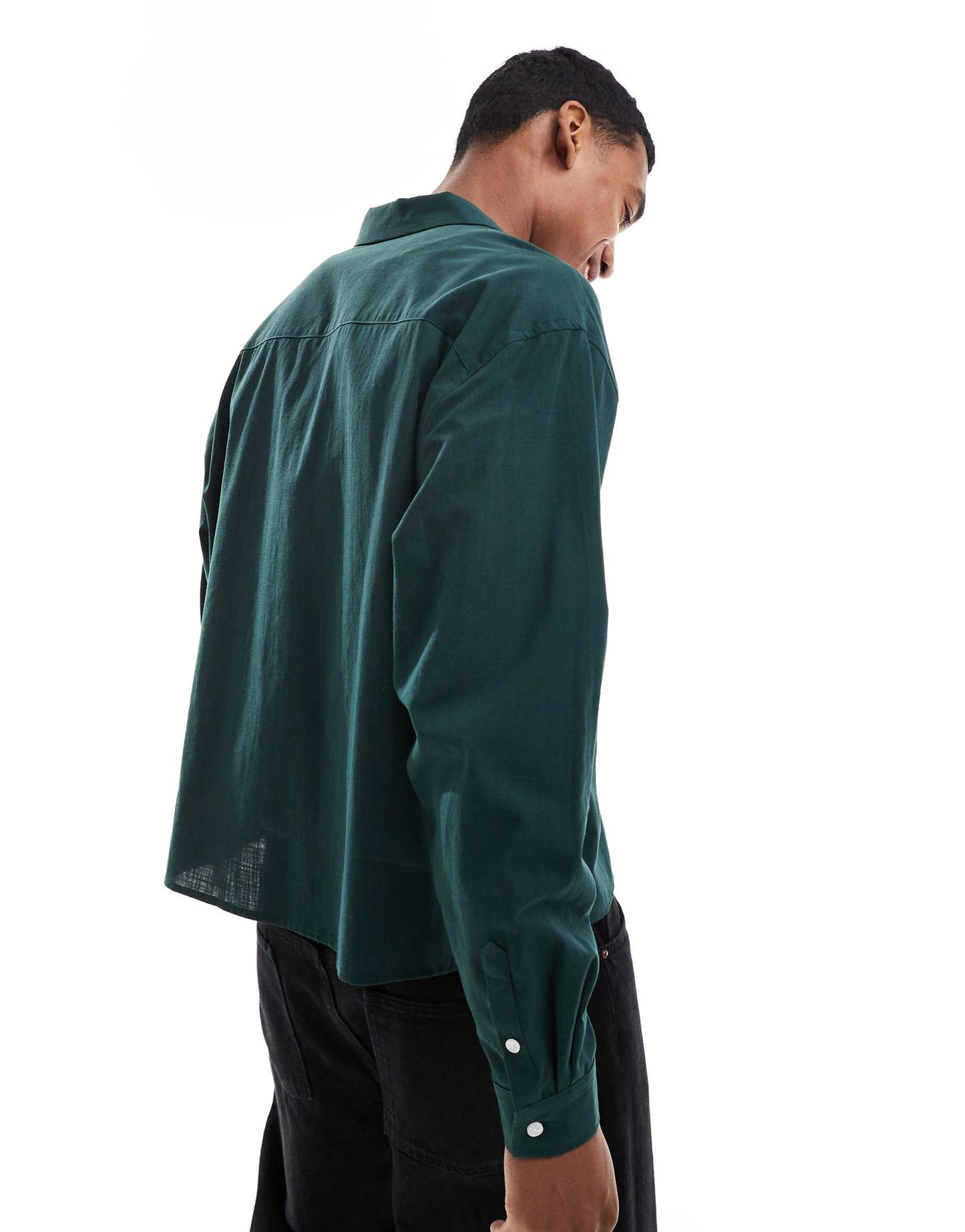 Oversized Boxy Shirt With Revere Collar