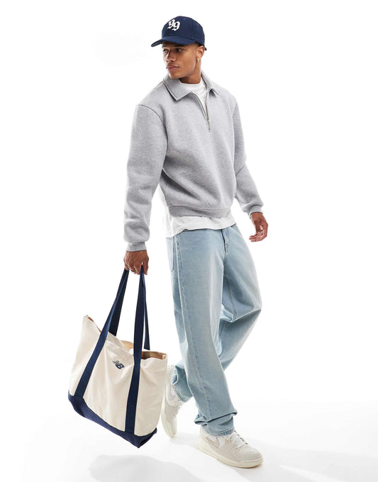 Boxy Quarter Zip Rugby Sweatshirt