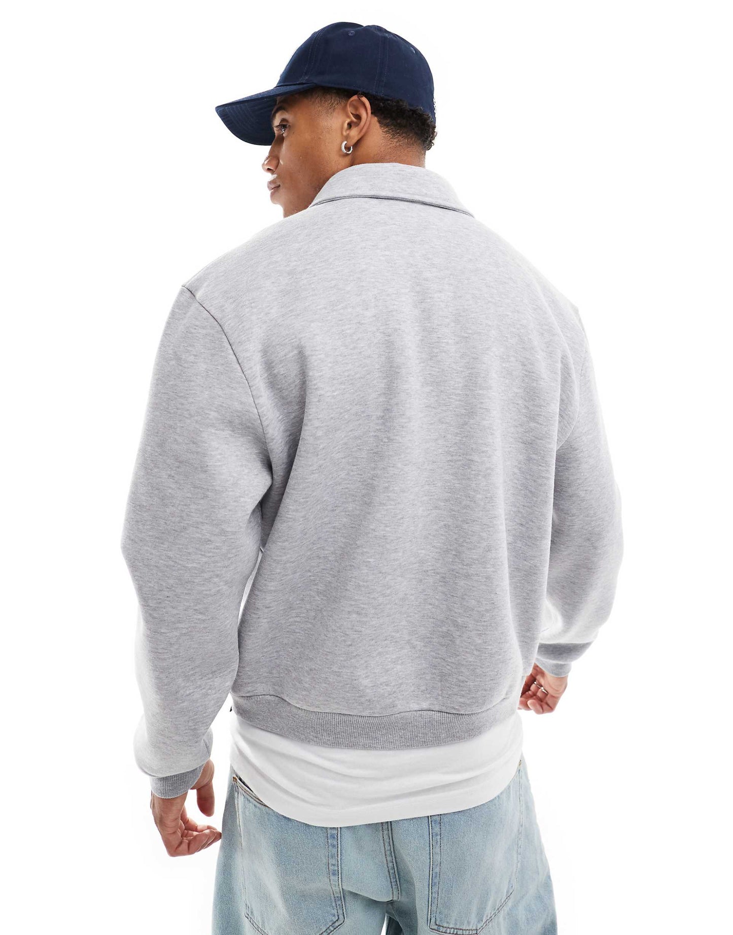 Boxy Quarter Zip Rugby Sweatshirt